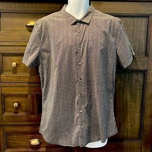 Calvin Klein mens short sleeve button down dress shirt casual mens shirt EUC XL